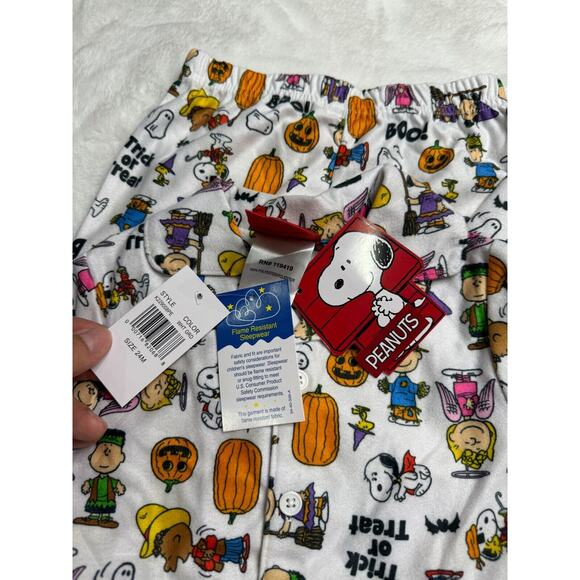 Peanuts Snoopy Kids Pajama Set Halloween Matching Family 24M Shirt Pants‎ PJs - Picture 9 of 13